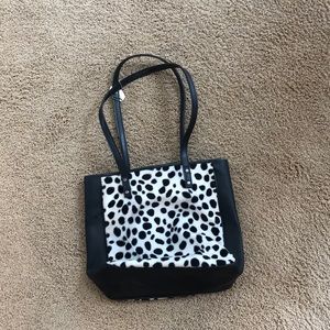 Black and white Dalmatian print purse